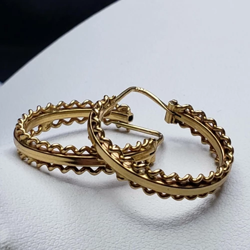 18K Yellow Gold Small Spiral Hoop Earrings 1