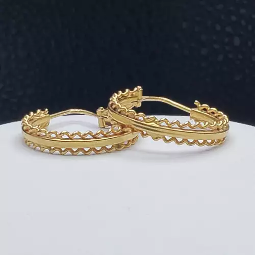 18K Yellow Gold Small Spiral Hoop Earrings 1