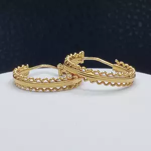 18K Yellow Gold Small Spiral Hoop Earrings 1