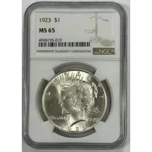 1923 P Silver Peace Dollar $1 MS65 NGC (2)