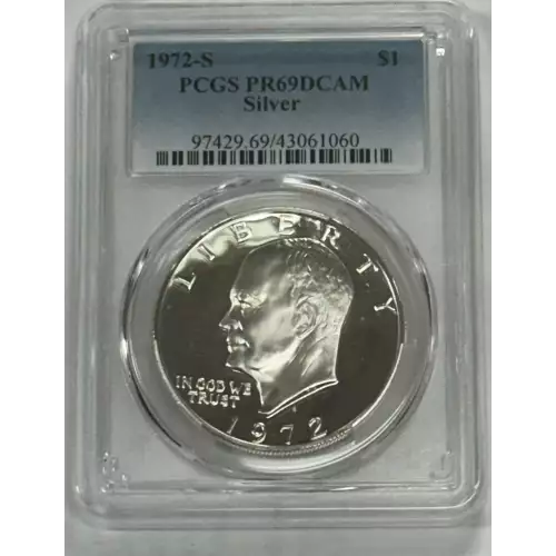 1972 S Dollar Eisenhower 40% Silver PCGS PR-69 Silver DCAM