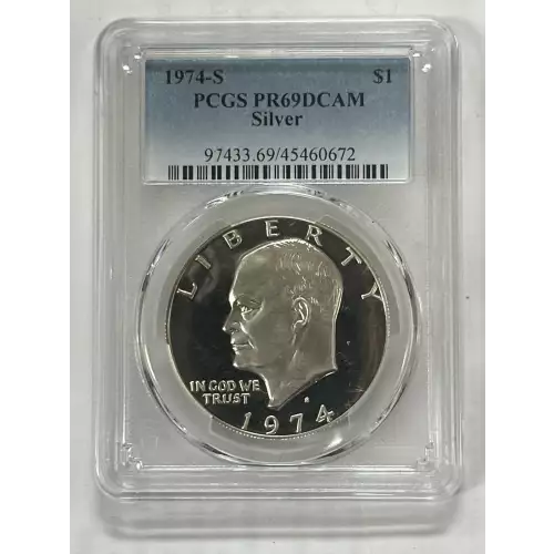 1974 S Dollar Eisenhower 40% Silver PCGS PR-69 Silver DCAM (2)