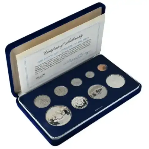 1980 Malaysia 9 Coin Proof Set with Silver Proof Coins, OGP, COA