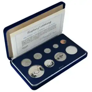 1980 Malaysia 9 Coin Proof Set with Silver Proof Coins, OGP, COA
