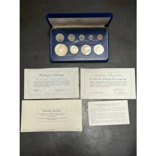1980 Malaysia 9 Coin Proof Set with Silver Proof Coins, OGP, COA (2)