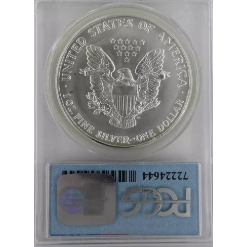 1991-P American Silver Eagle PCGS MS69 #72224644 WTC Ground Zero Recovery 9-11-01
This coin was in the basement vault of the World Trade Center Building on that horrible day.