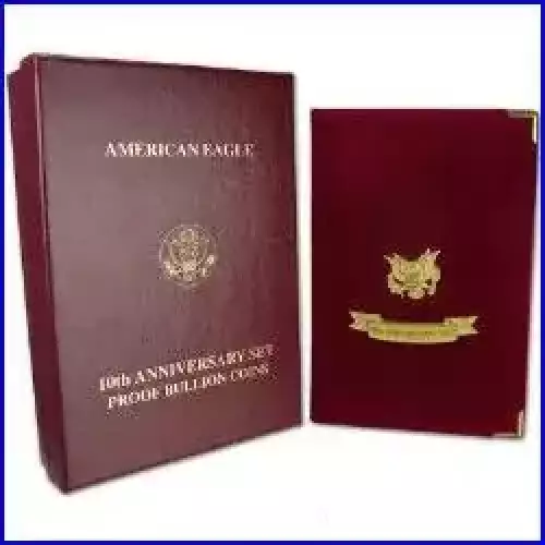 1995 -W 10th Anniversary American Eagle Proof Bullion Set 