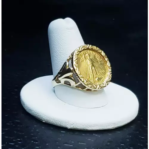 1999 1/10 oz. American Gold Eagle in Gold Fleur de Lis Ring B1-2 (3)