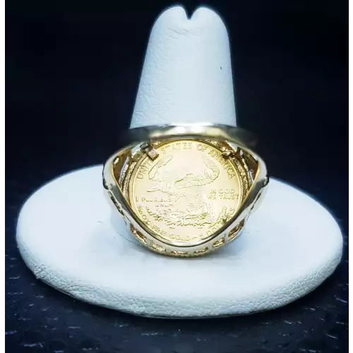 1999 1/10 oz. American Gold Eagle in Gold Fleur de Lis Ring B1-2 (5)