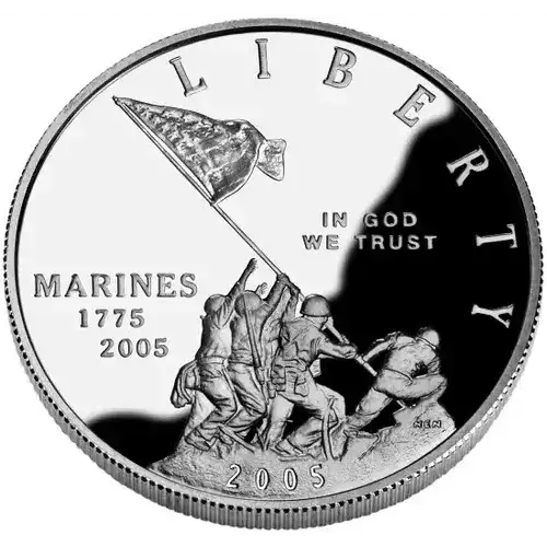 2005 P Marine Corps 230th Anniversary Proof Silver Dollar - Box & COA (2)