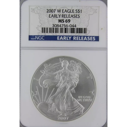 2007 W BURNISHED SILVER EAGLE EARLY RELEASES  (2)