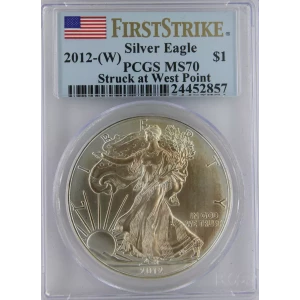 2012-(W) $1 Silver Eagle Struck at West Point First Strike