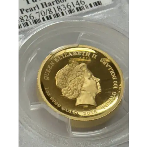 2016 Tuvalu Pearl Harbor 1 oz Gold Coin PR70 DCAM