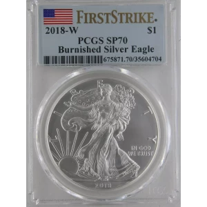2018-W $1 Burnished Silver Eagle First Strike