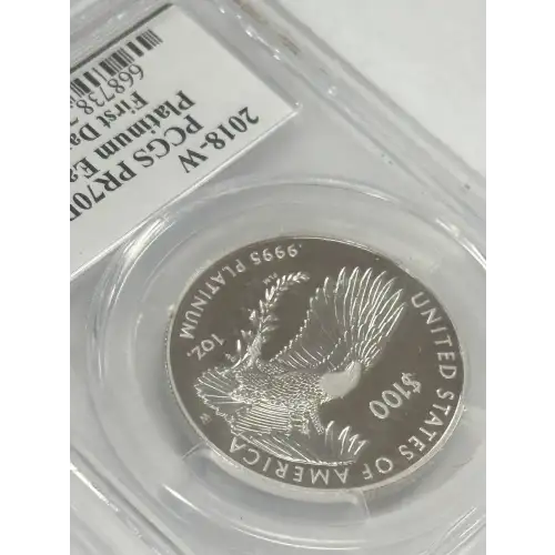 2018-W $100 Platinum Eagle - Life First Day of Issue Mercanti Signature, DCAM (4)
