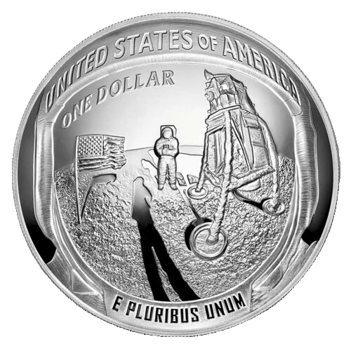 2019-P Apollo 11 50th Anniversary Proof Silver Dollar w US Mint OGP - Box & COA