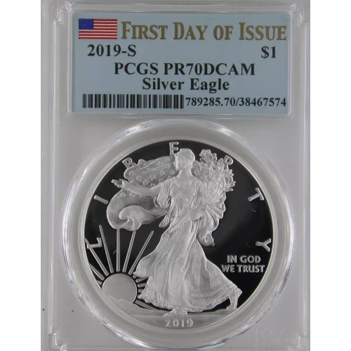 2019-S $1 Silver Eagle First Day of Issue, DCAM (2)