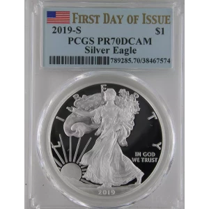 2019-S $1 Silver Eagle First Day of Issue, DCAM (2)