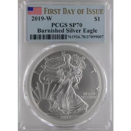 2019-W $1 Burnished Silver Eagle First Day of Issue