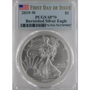 2019-W $1 Burnished Silver Eagle First Day of Issue