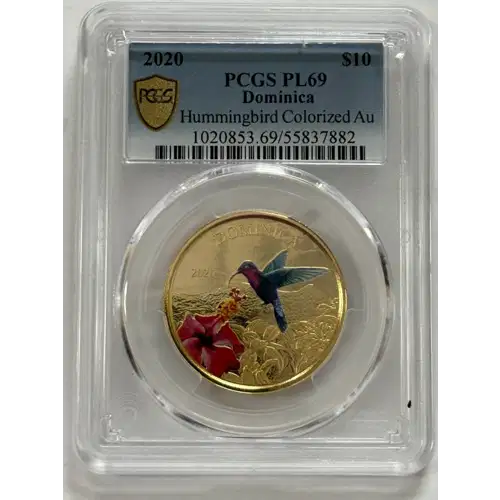 2020 Dominica 1oz Gold Colorized Hummingbird PCGS PR-69 (4)