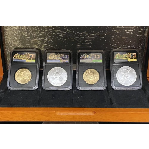 2021 -T-1 & T-2 Four Coin Set - 2 ea 1 oz Gold Eagles & 2 ea 1 oz Silver Eagles - MS 70  Mint Directors Series Signed Moy/Ryder (7)