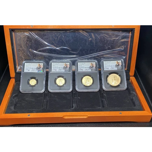 2022 - Four Coin Set - 1/10, 1/4, 1/2, 1 oz Gold Eagles - MS 70 1.85 ozt
mint director's series- moy/ryder signature (5)