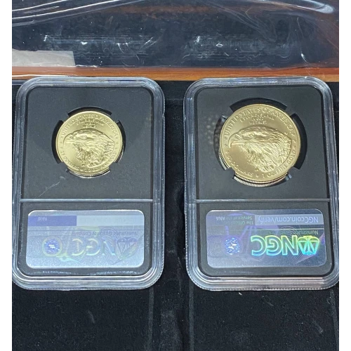 2022 - Four Coin Set - 1/10, 1/4, 1/2, 1 oz Gold Eagles - MS 70 1.85 ozt
mint director's series- moy/ryder signature (6)