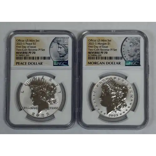 2023 $1 Morgan and Peace Dollar 6-Coin Set NGC P-S MS/PF 70 FDOI