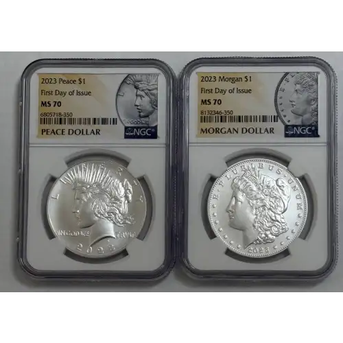 2023 $1 Morgan and Peace Dollar 6-Coin Set NGC P-S MS/PF 70 FDOI