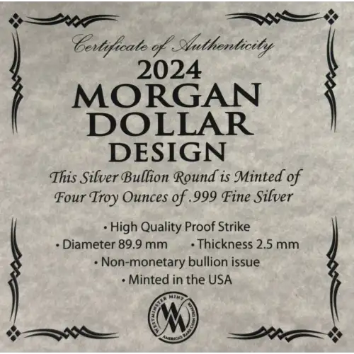 2024 4-oz Silver Morgan Dollar Design Box & COA
