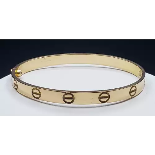 21K Solid Yellow Gold Ladies Cartier Style Love Bracelet S10BO2-6 (5)