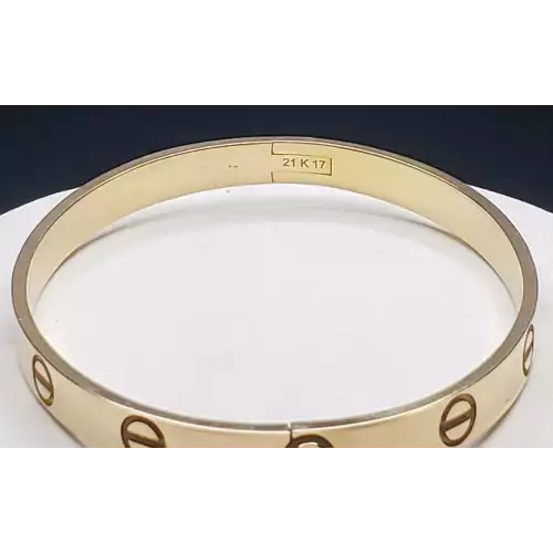 21K Solid Yellow Gold Ladies Cartier Style Love Bracelet S10BO2-6 (5)