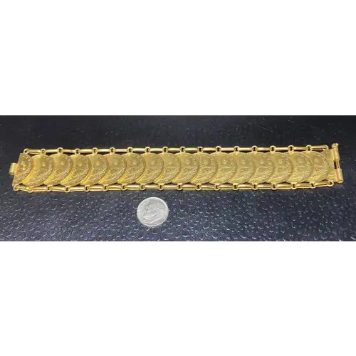 22K Gold Ladies Turkey 100 Kurush Gold Coin (AH1327-[1925]) Bracelet Authentic Hand-Made (O.B.O)B16-3 (5)