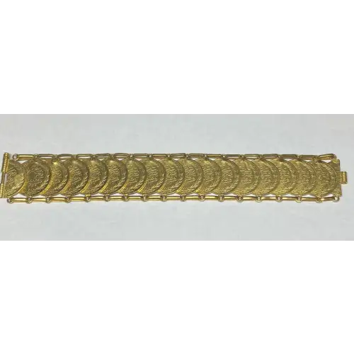 22K Gold Ladies Turkey 100 Kurush Gold Coin (AH1327-[1925]) Bracelet Authentic Hand-Made (O.B.O)B16-3 (2)