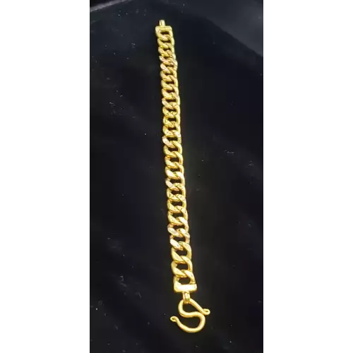 23K Yellow Gold Figaro Bracelet  7in S10BO5-1 