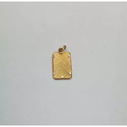 24K Gold Bar Pendant – 1 Gram 24K Set In Gold Bezel – 1.2g Total Weight -B4-4 (2)