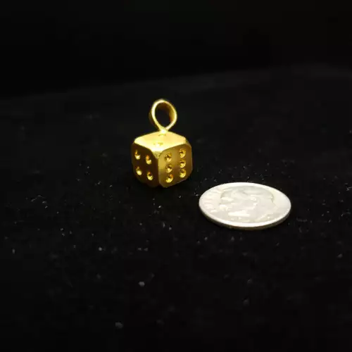 24K Yellow Gold MENE Dice Pendant Wearable Bullion S10BO10-3   (3)