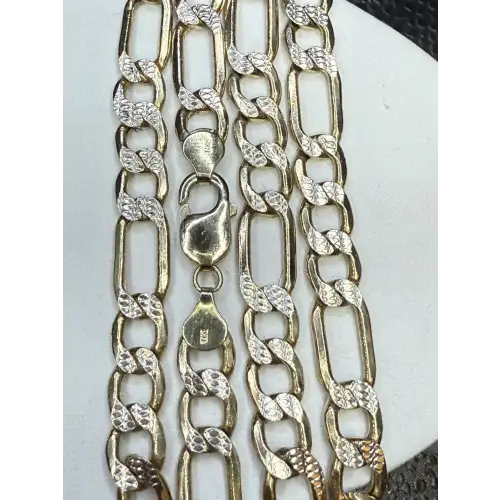 50 Peso Centenario Gold Coin set in a 14K YG Bezel attached to a 14K UNI-Sex Figaro  style Chain 24