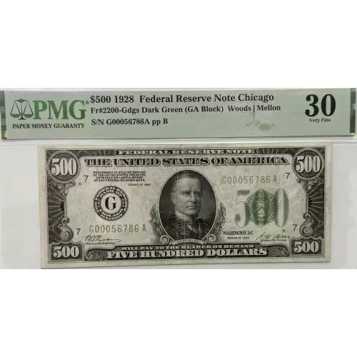 $500 1928  High Denomination Notes 2200-G