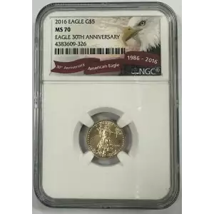 Any Year - 1/10oz American Gold Eagle (Graded MS-70) (2)