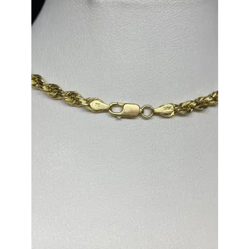 FIX - 14K Solid Yellow Gold Mens Rope Chain Diamond Cut 26