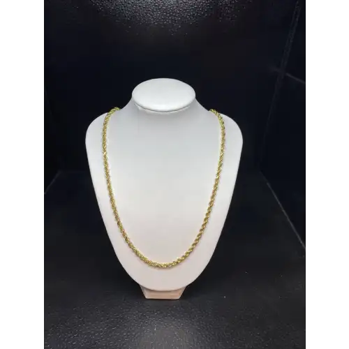 FIX - 14K Solid Yellow Gold Mens Rope Chain Diamond Cut 26