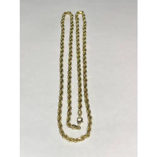 FIX - 14K Solid Yellow Gold Mens Rope Chain Diamond Cut 26