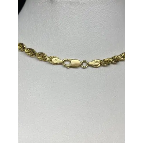 FIX - 14K Solid Yellow Gold Mens Rope Chain Diamond Cut 26