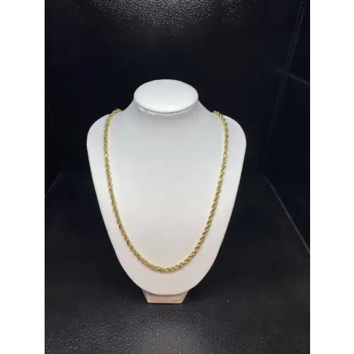 FIX - 14K Solid Yellow Gold Mens Rope Chain Diamond Cut 26