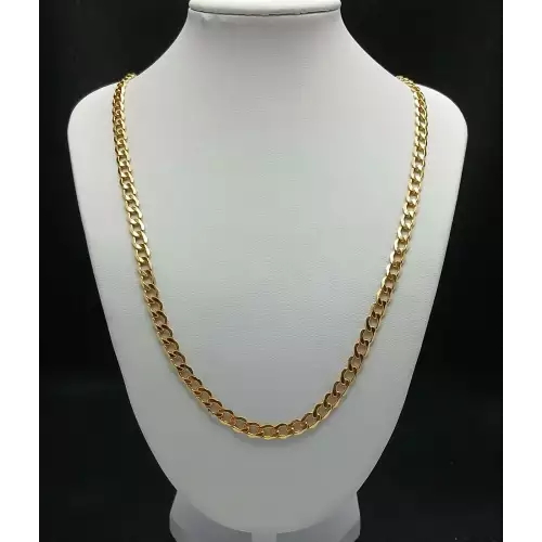 FIX 14K Yellow Gold Men's Flat Curb Style Chain 24 in, 5.25 mm B15-4 (4)