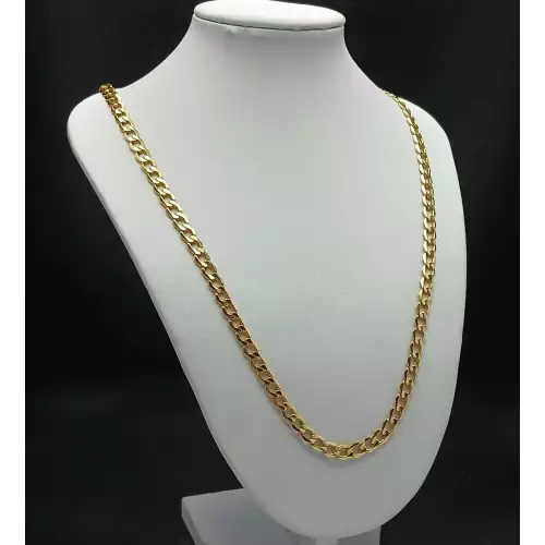 FIX 14K Yellow Gold Men's Flat Curb Style Chain 24 in, 5.25 mm B15-4 (3)