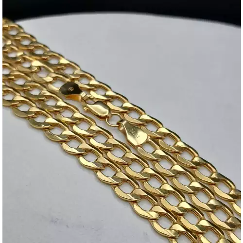 FIX 14K Yellow Gold Men's Flat Curb Style Chain 24 in, 5.25 mm B15-4 (2)