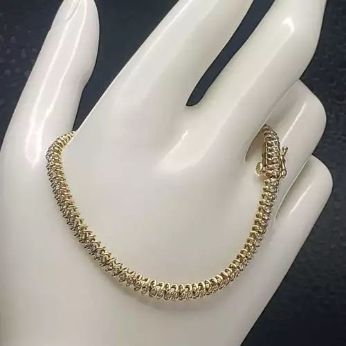 FIX - Gold 10k Tennis Bracelet ,S10BO7-5